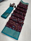 Wow Hit Antic Designer Printed Dola Silk Non Catalog Saree Wholesale Online
